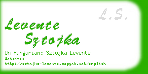 levente sztojka business card